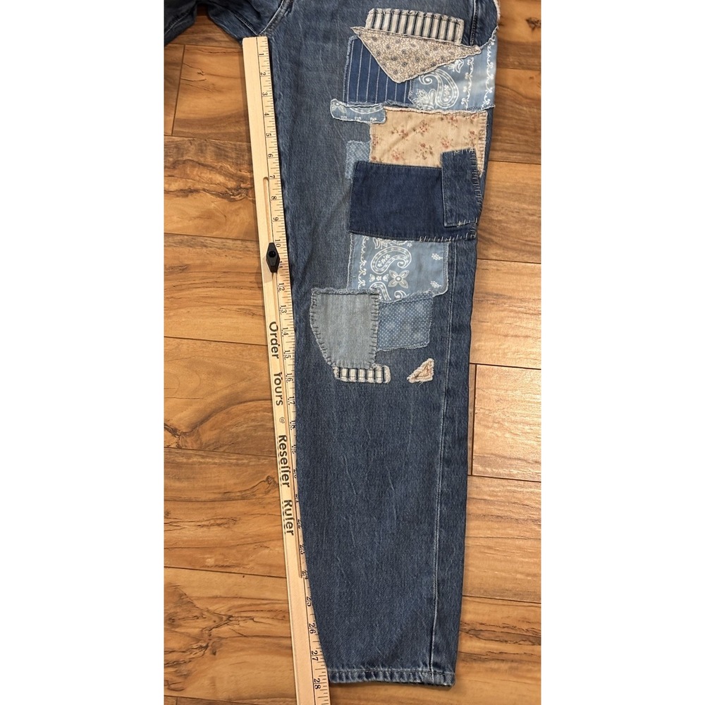 Polo Ralph Lauren Womens 26 Avery Boyfriend Blue Jeans Cottagecore Patchwork - Picture 12 of 13